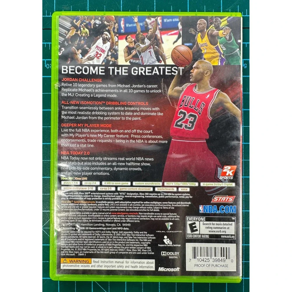 NBA 2K11 Xbox 360 CIB Michael Jordan Cover Art Manual SCRATCHED Disc Untested